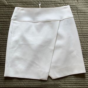J. Crew Cross Front Layer A-Line Mini Skirt Winter White/Cream Size 2 NWT